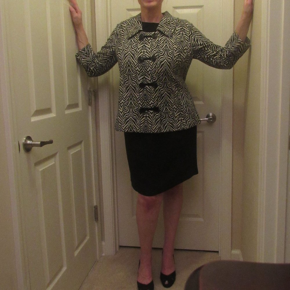 Tesori- Zebra Print, Button-Down Flounce Jacket/C… - image 4